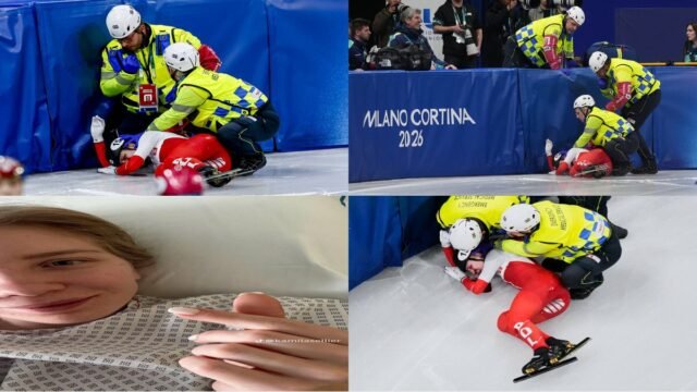 Polish Speedskater Stretchered Off After